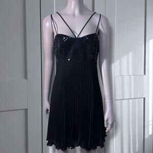 Vintage y2k black sequin pleated